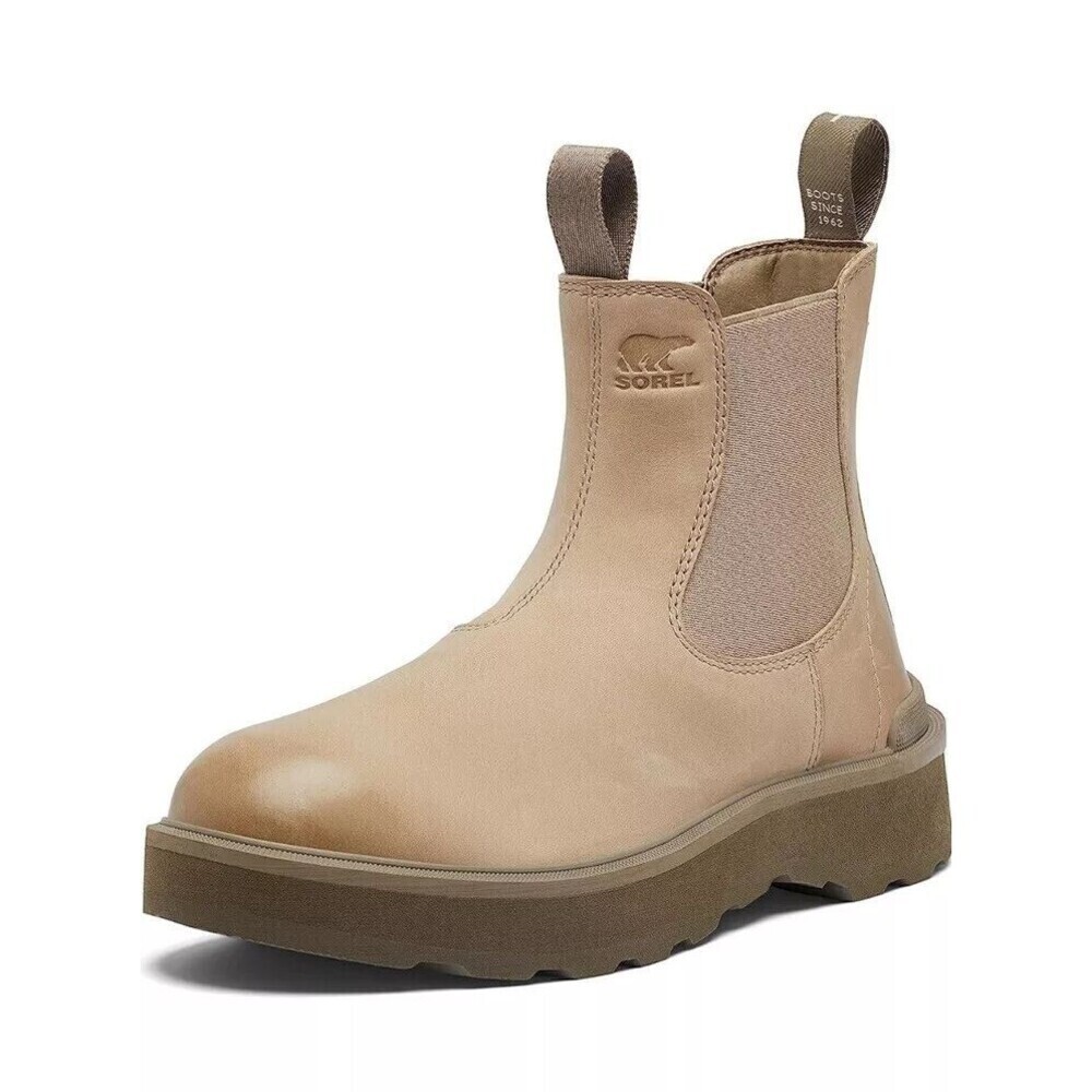 Sorel Hi Line Chelsea Boots Womens 10 Omega Taupe Leather Waterproof NWB